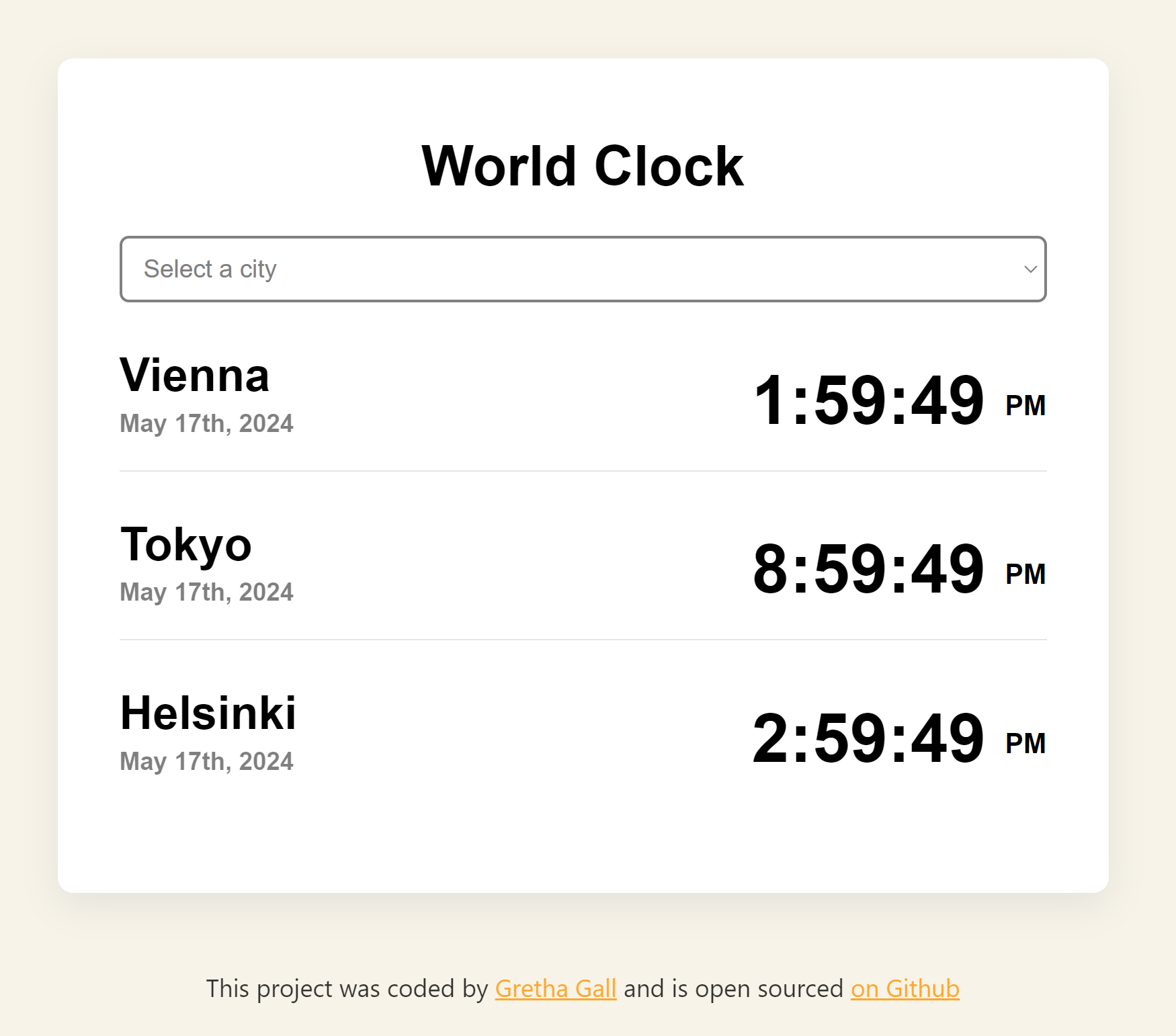 world-clock project